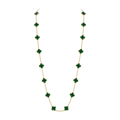 [Novalux]CLASSIC 20-MOTIF LUCKY CLOVER LONG NECKLACE GOLD COLLECTION