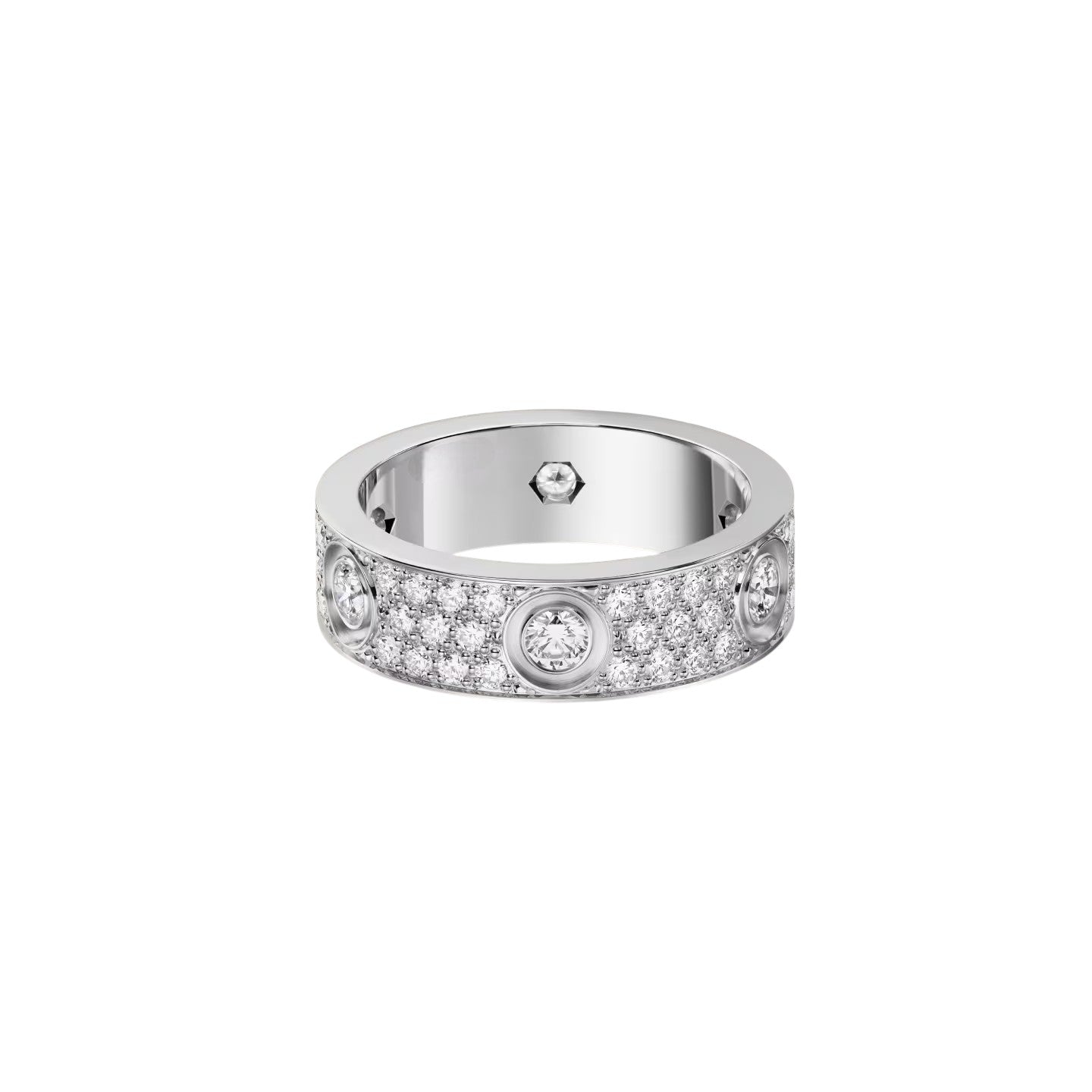 [Novalux]LOVE 5.5MM FULL-PAVÉ 6-DIAMOND RING
