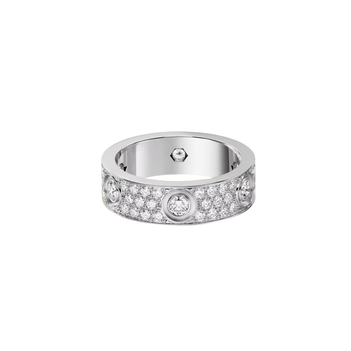 [Novalux]LOVE 5.5MM FULL-PAVÉ 6-DIAMOND RING