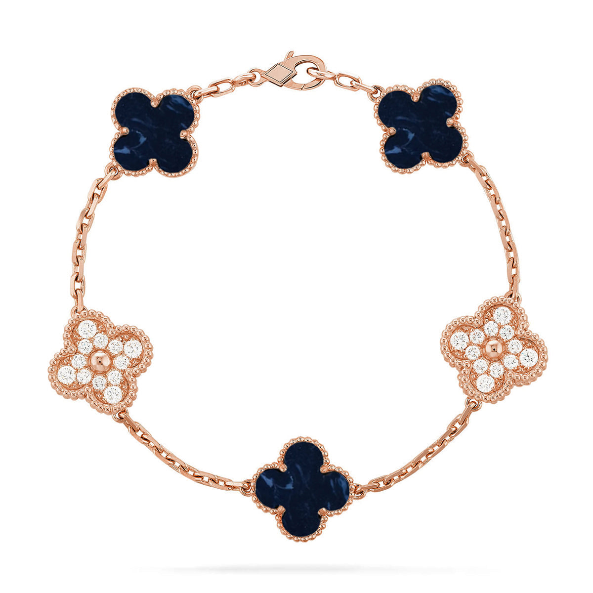 [Novalux]LUCKY CLOVER 5-MOTIF BRACELET - PIETERSITE COLLECTION