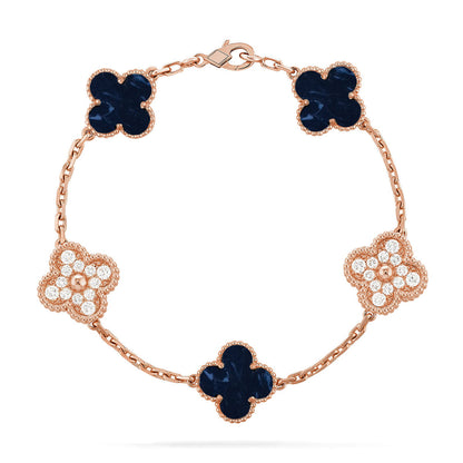[Novalux]LUCKY CLOVER 5-MOTIF BRACELET - PIETERSITE COLLECTION