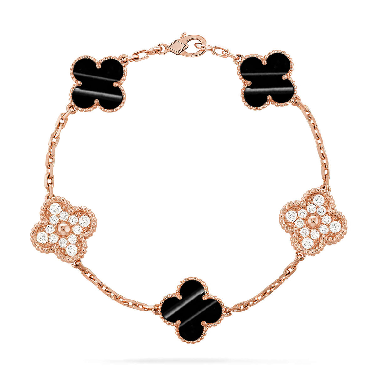 [Novalux]LUCKY CLOVER 5-MOTIF BRACELET - PULSE STONE COLLECTION