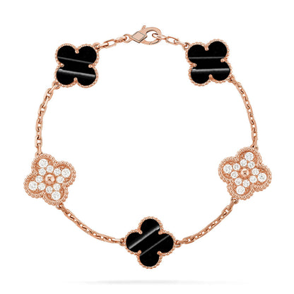 [Novalux]LUCKY CLOVER 5-MOTIF BRACELET - PULSE STONE COLLECTION