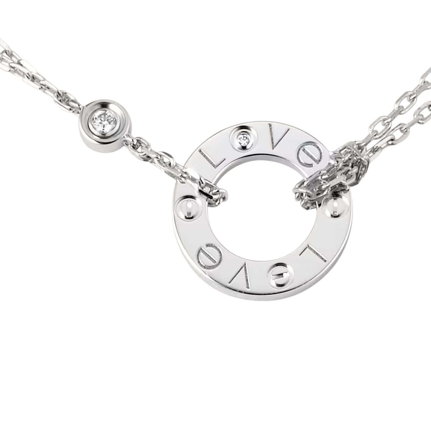 [Novalux]LOVE CIRCULAR PENDANT 2-DIAMOND NECKLACE