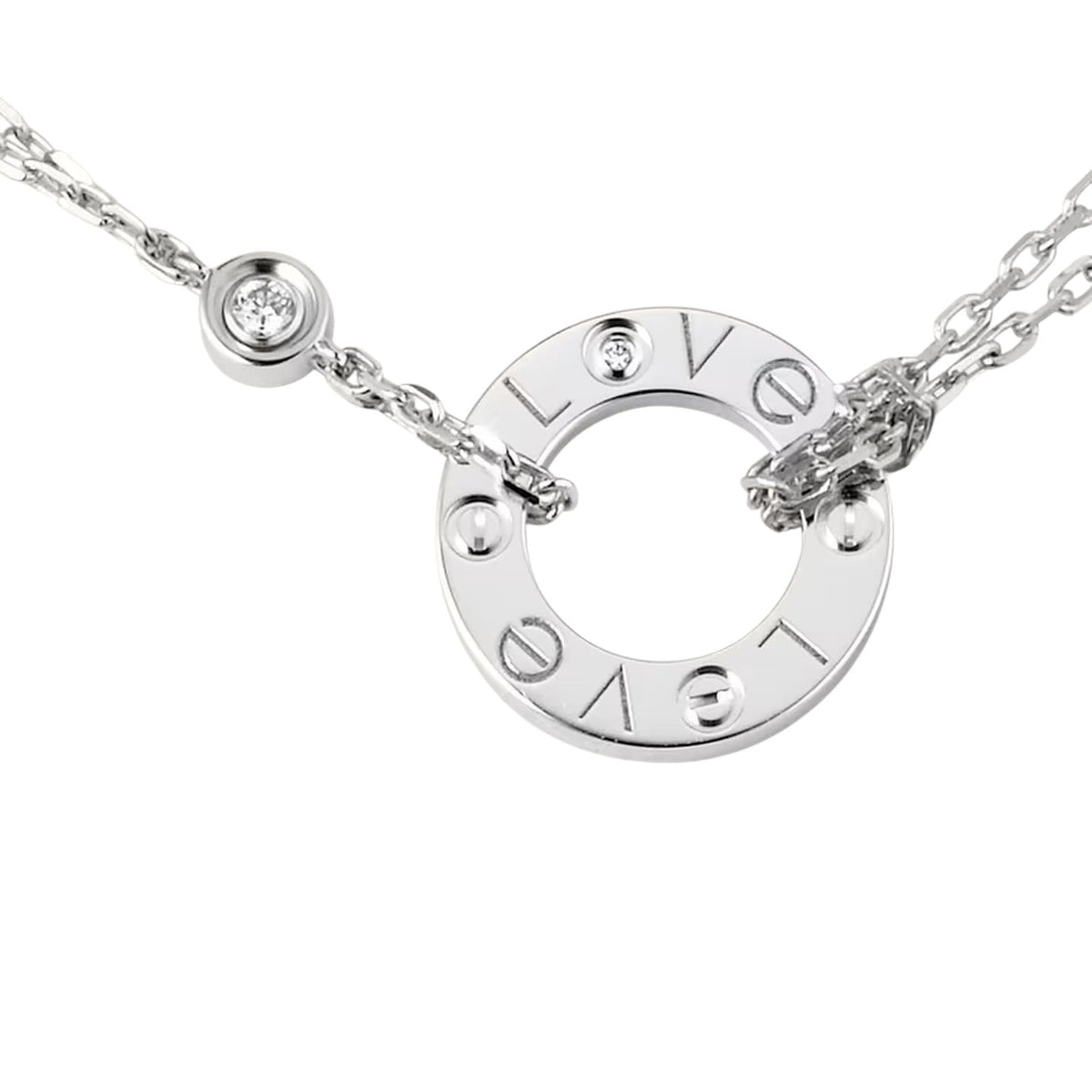 [Novalux]LOVE CIRCULAR PENDANT 2-DIAMOND NECKLACE