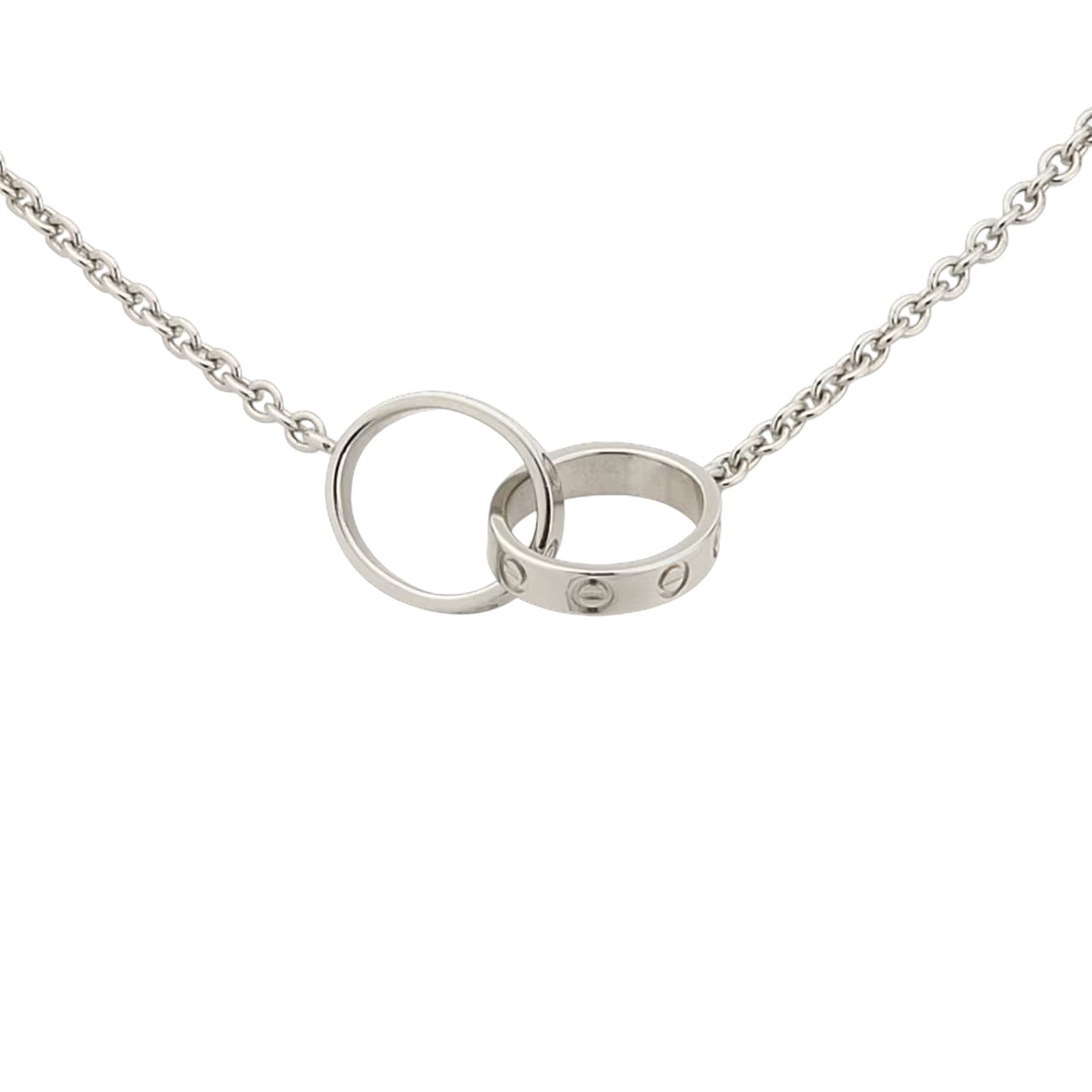 [Novalux]LOVE DOUBLE-RING INTERLOCKED NECKLACE