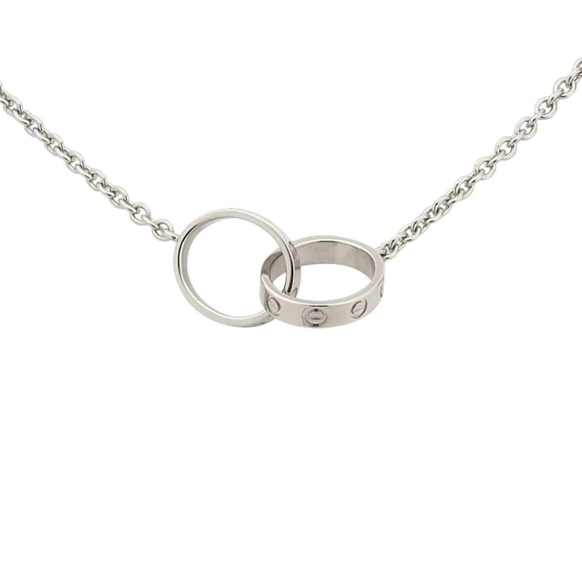 [Novalux]LOVE DOUBLE-RING INTERLOCKED NECKLACE