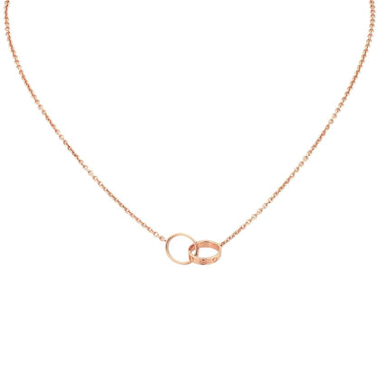 [Novalux]LOVE DOUBLE-RING INTERLOCKED NECKLACE