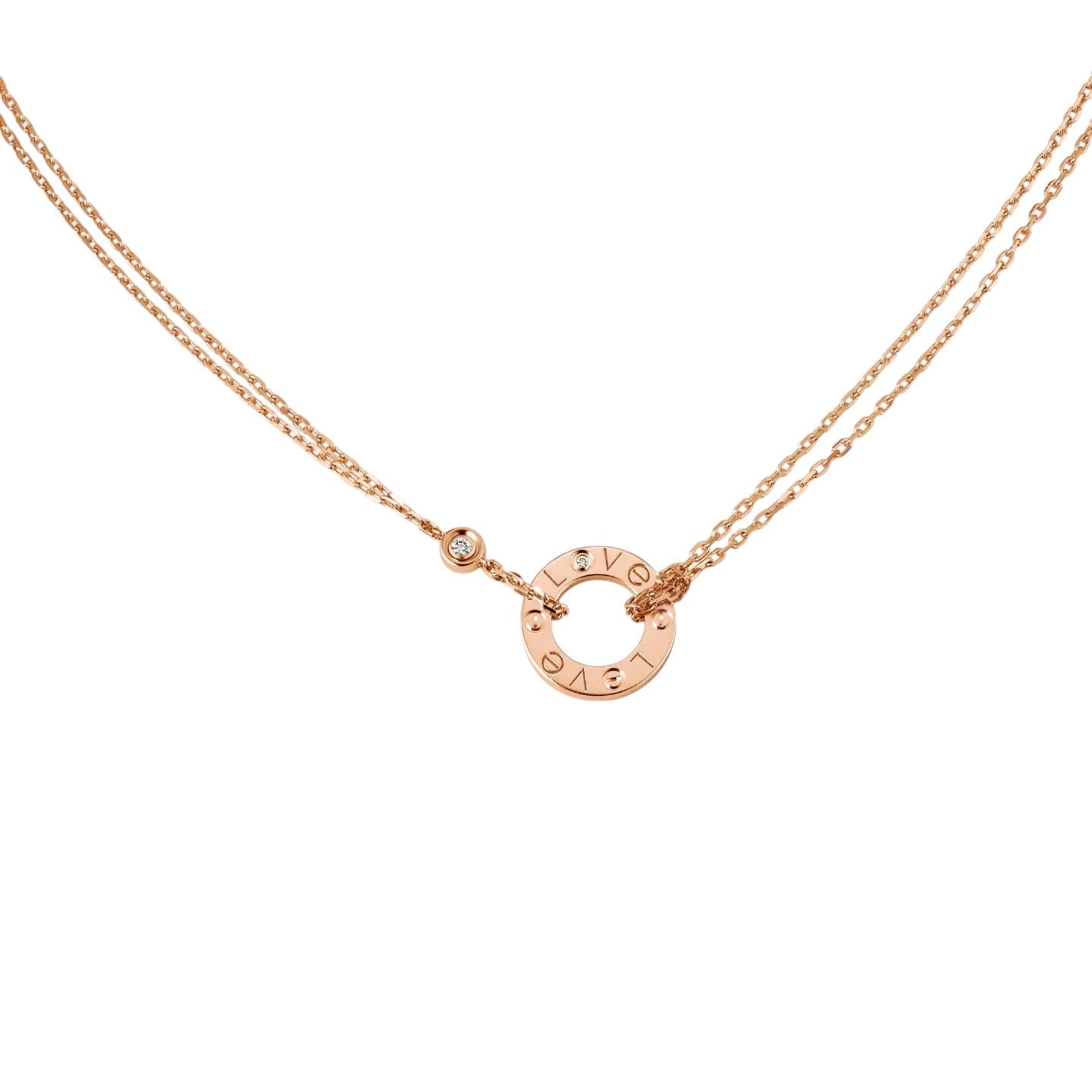 [Novalux]LOVE CIRCULAR PENDANT 2-DIAMOND NECKLACE