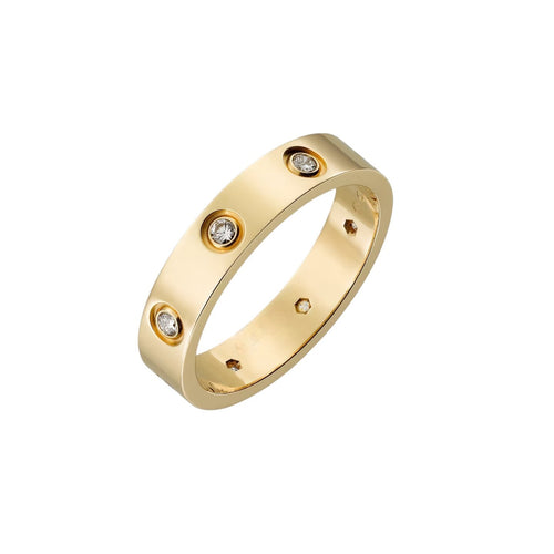 [Novalux]LOVE 4MM 8 DIAMONDS RING