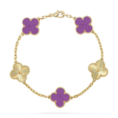 [Novalux]LUCKY CLOVER 5-MOTIF BRACELET - VIOLET COLLECTION