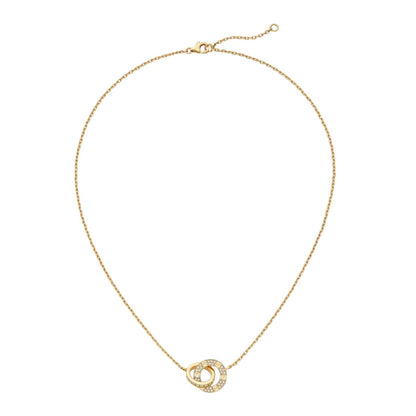 [Novalux]LOVE DOUBLE-RING PENDANT FULL-PAVÉ NECKLACE