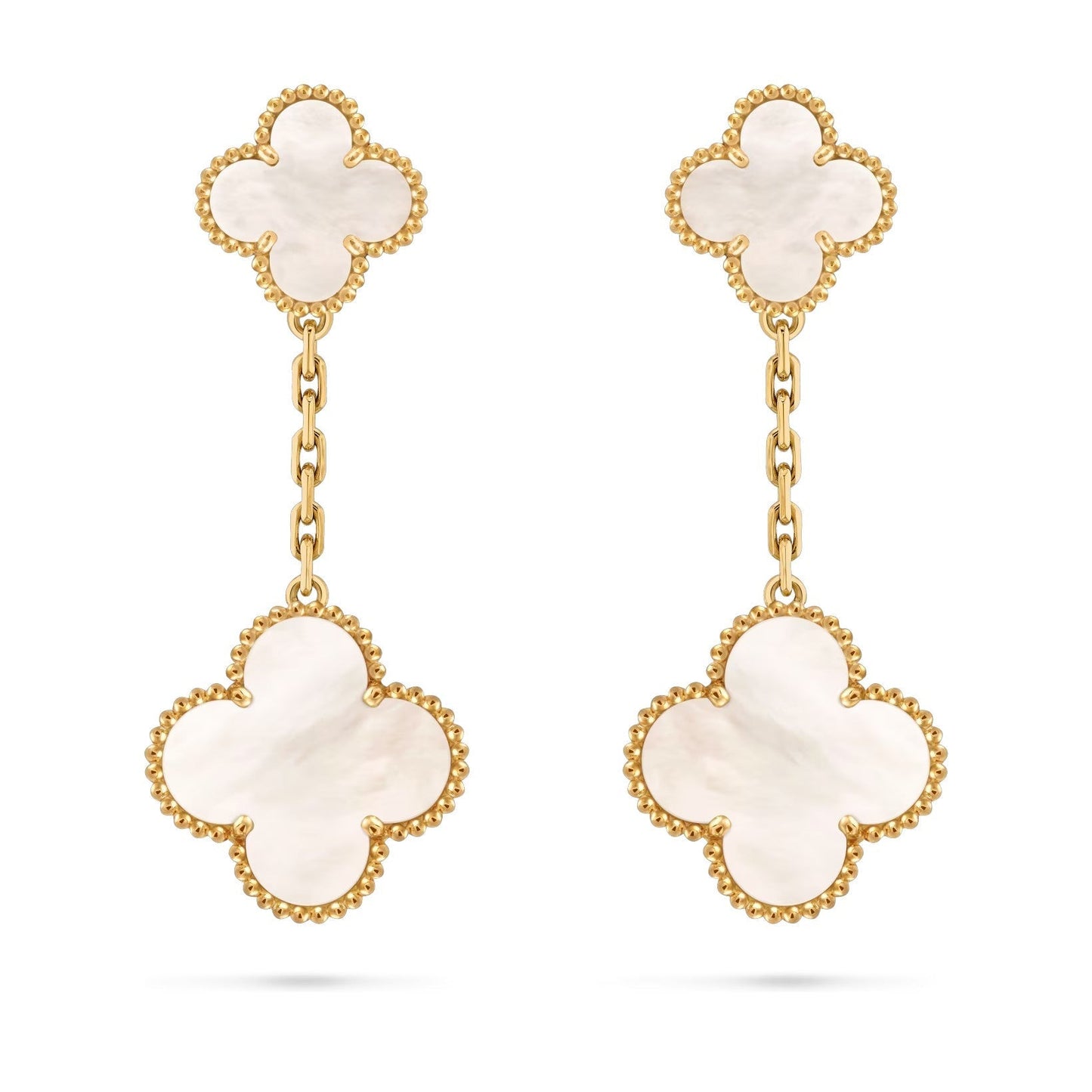 [Novalux]CLOVER DUAL-MOTIF STATEMENT STUD EARRINGS - DOUBLE-CHARM COLLECTION