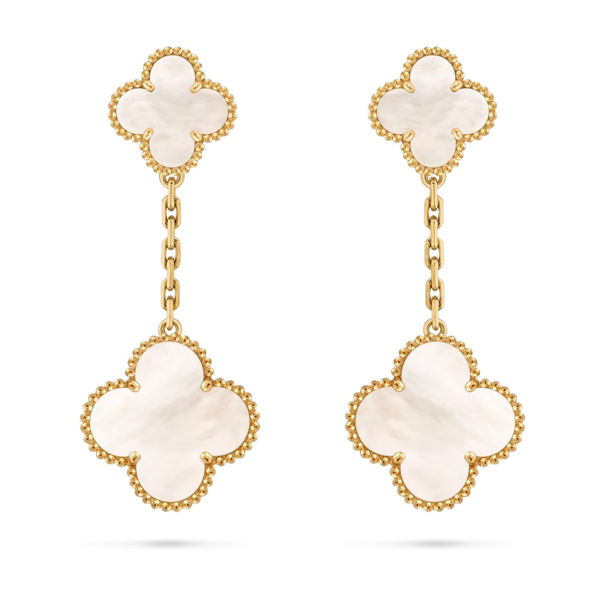 [Novalux]CLOVER DUAL-MOTIF STATEMENT STUD EARRINGS - DOUBLE-CHARM COLLECTION