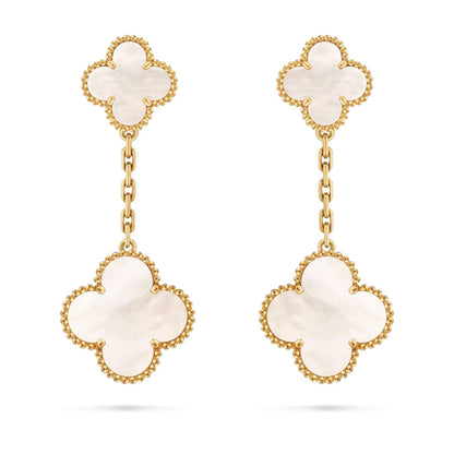 [Novalux]CLOVER DUAL-MOTIF STATEMENT STUD EARRINGS - DOUBLE-CHARM COLLECTION