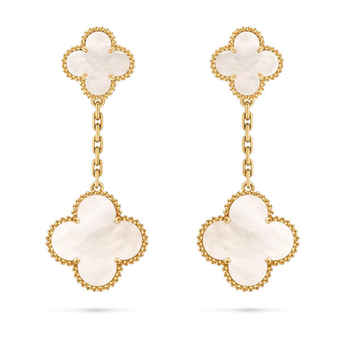 [Novalux]CLOVER DUAL-MOTIF STATEMENT STUD EARRINGS - DOUBLE-CHARM COLLECTION