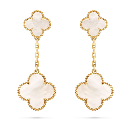 [Novalux]CLOVER DUAL-MOTIF STATEMENT STUD EARRINGS - DOUBLE-CHARM COLLECTION