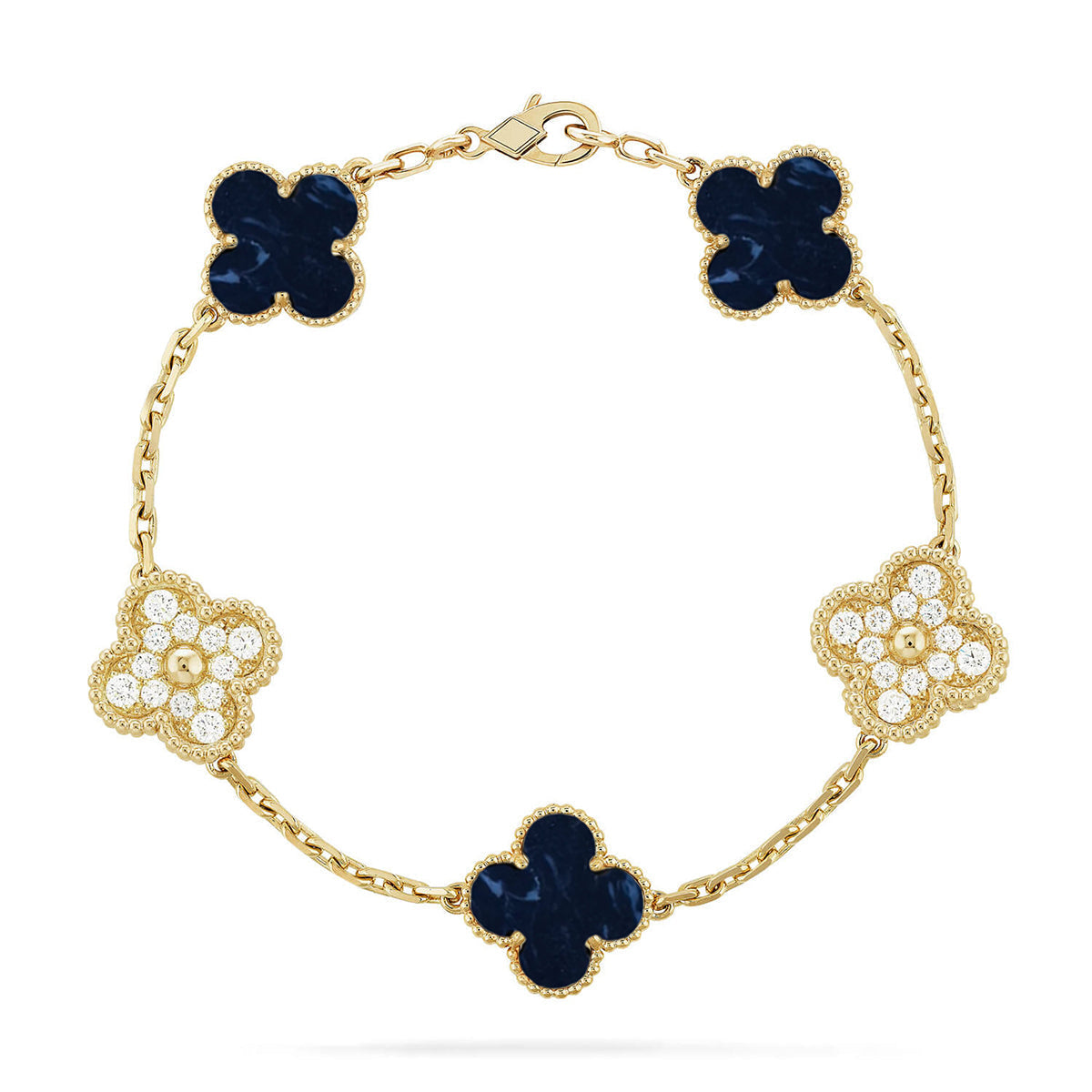 [Novalux]LUCKY CLOVER 5-MOTIF BRACELET - PIETERSITE COLLECTION