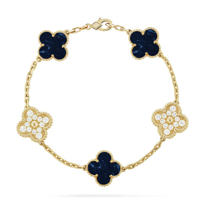 [Novalux]LUCKY CLOVER 5-MOTIF BRACELET - PIETERSITE COLLECTION