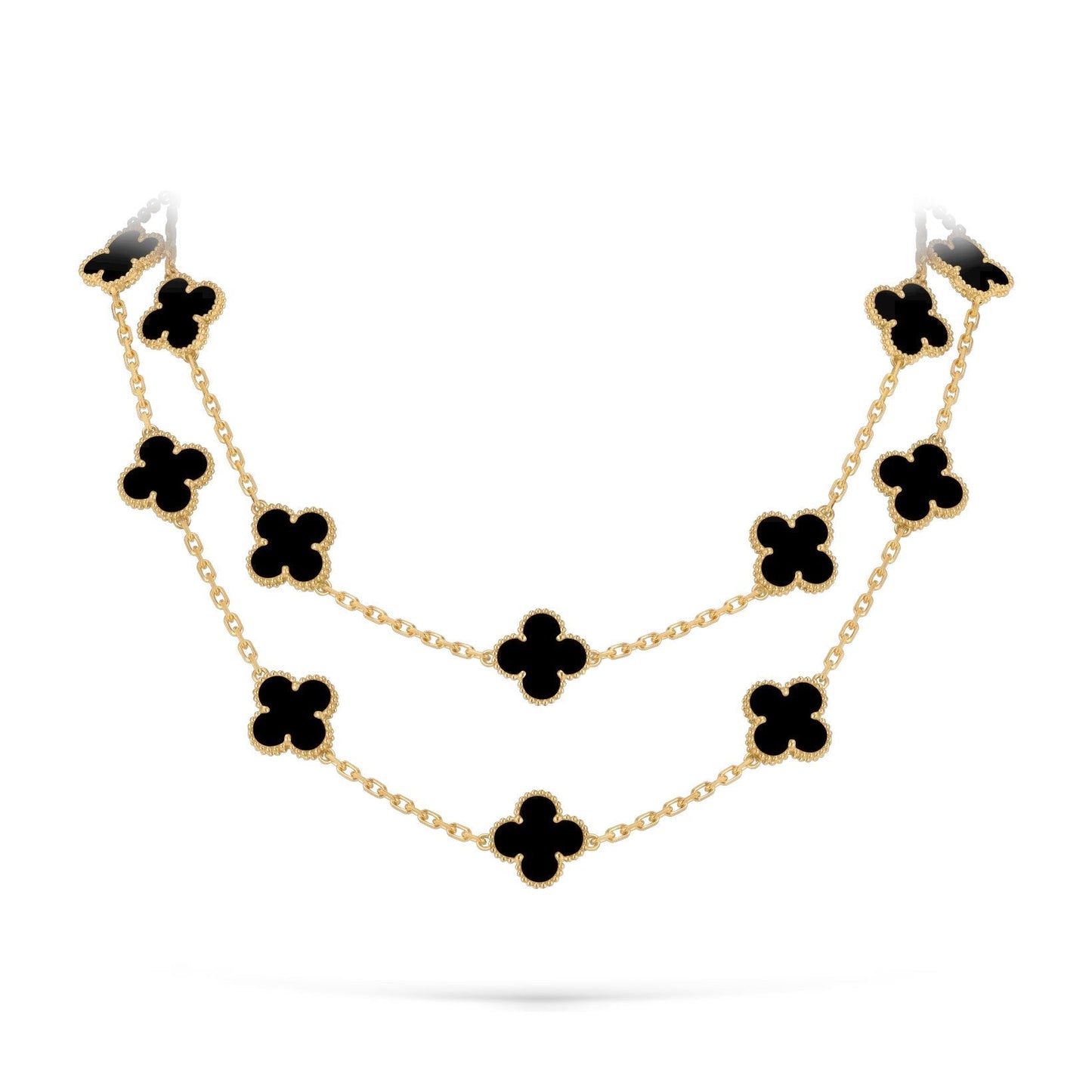 [Novalux]CLASSIC 20-MOTIF LUCKY CLOVER LONG NECKLACE GOLD COLLECTION