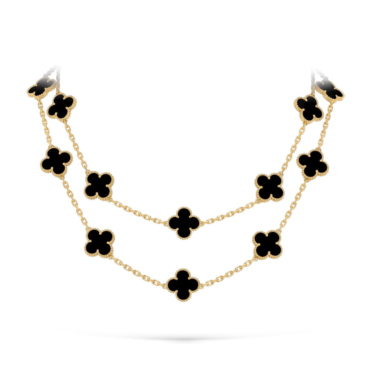 [Novalux]CLASSIC 20-MOTIF LUCKY CLOVER LONG NECKLACE GOLD COLLECTION