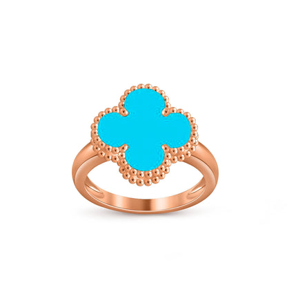 [Novalux]LUCKY CLOVER VINTAGE ROSE GOLD RING COLLECTION