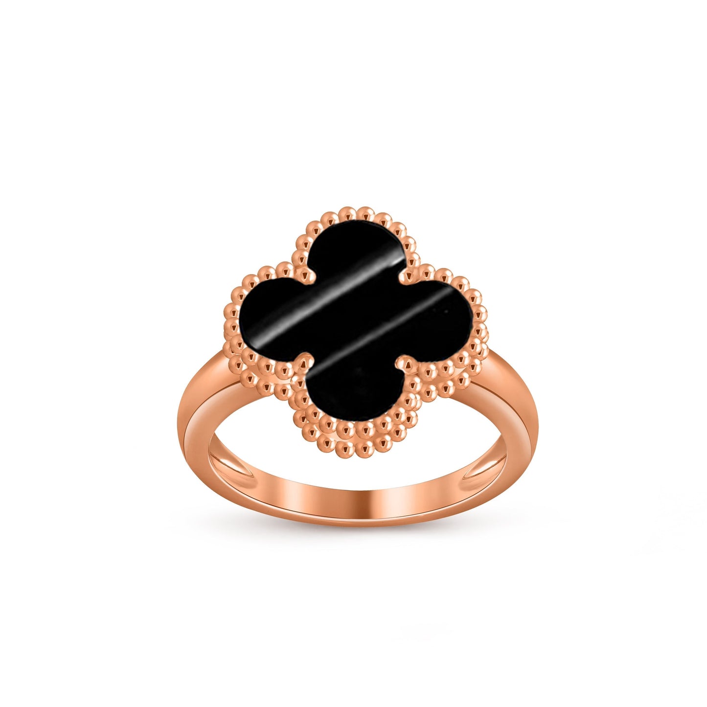 [Novalux]LUCKY CLOVER VINTAGE ROSE GOLD RING COLLECTION