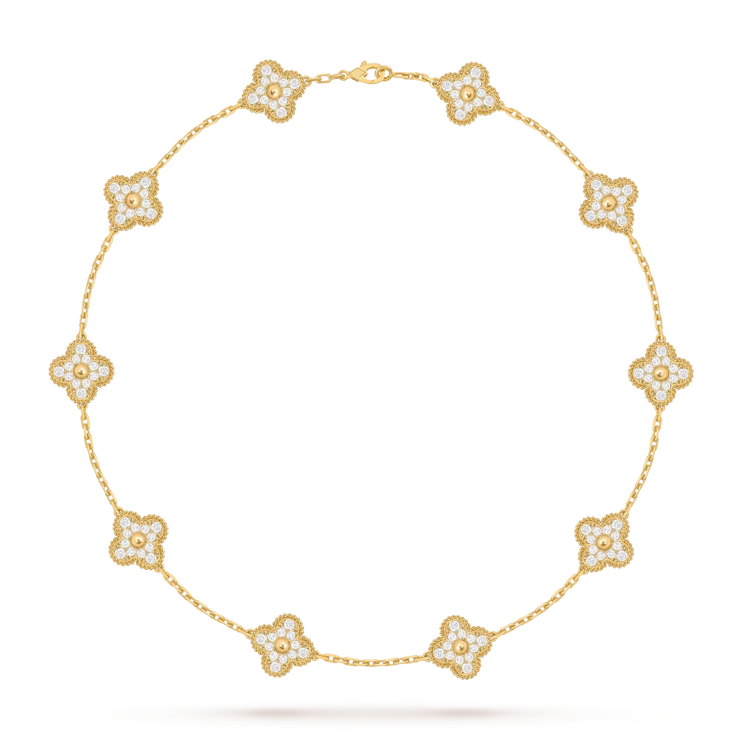 [Novalux]CLASSIC LUCKY 10-MOTIF CLOVER NECKLACE GOLD COLLECTION