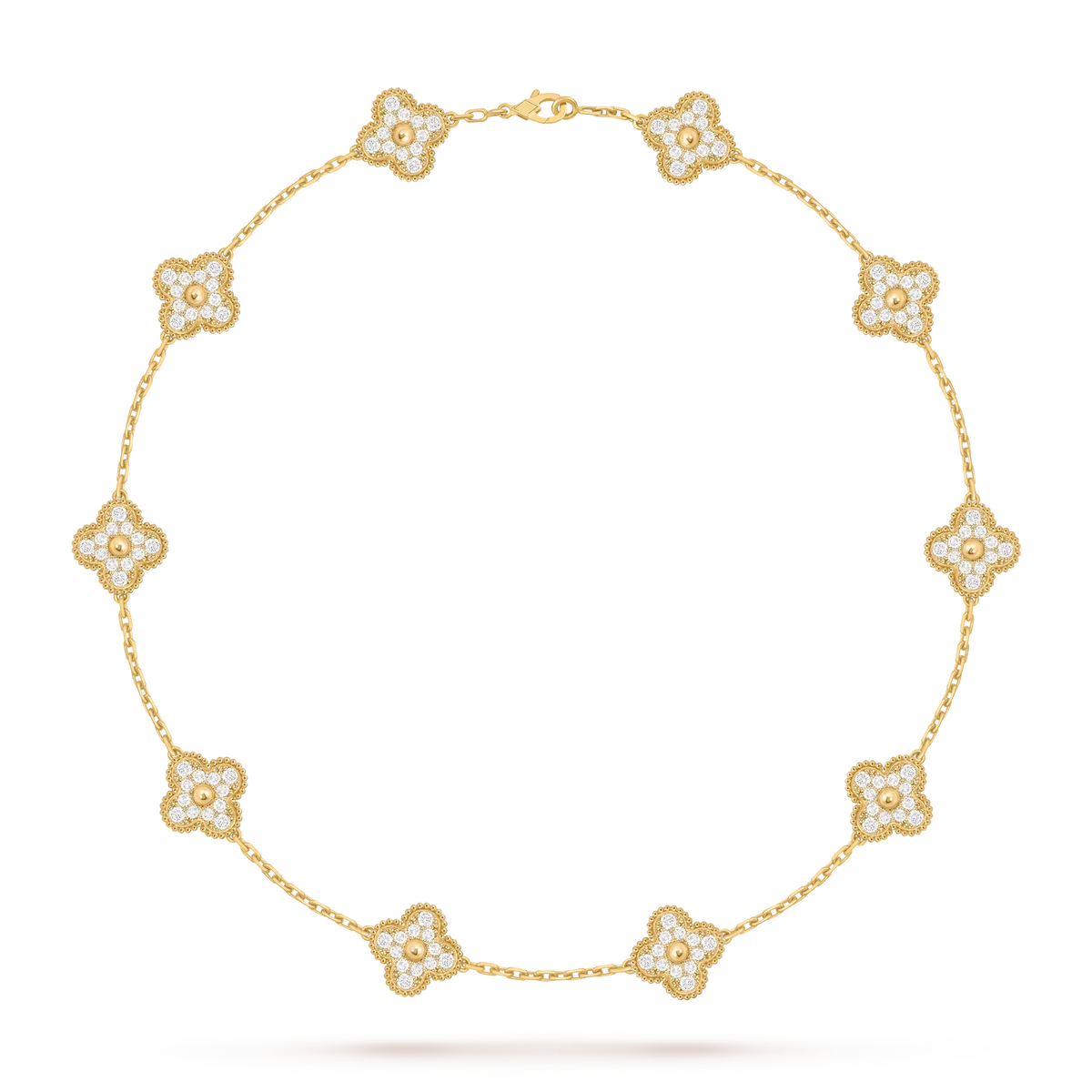 [Novalux]CLASSIC LUCKY 10-MOTIF CLOVER NECKLACE GOLD COLLECTION