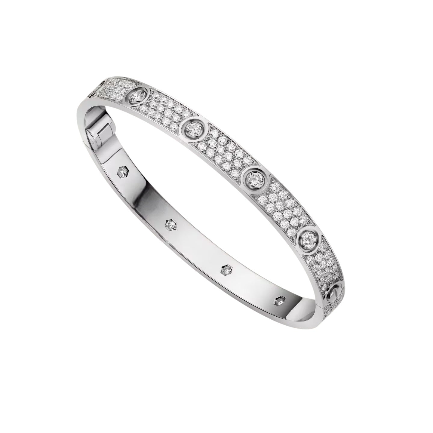 [Novalux]CLASSIC 6.1MM LOVE BANGLE - 10-DIAMOND FULL PAVÉ