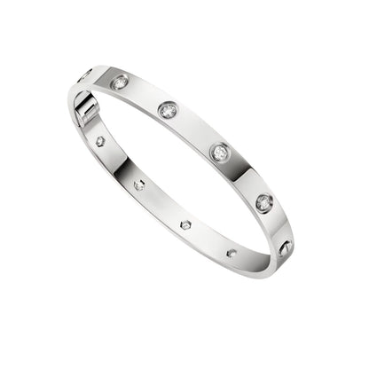 [Novalux]CLASSIC 6.1MM LOVE SINGLE-SCREW CLOSURE BANGLE - 10-DIAMOND