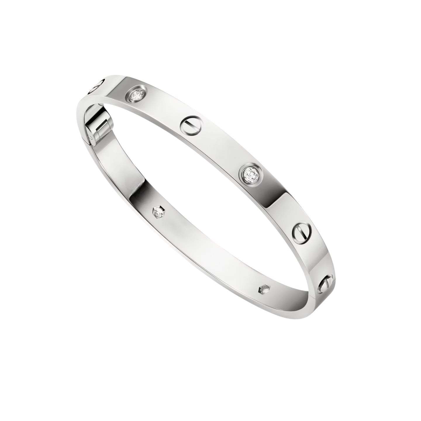 [Novalux]CLASSIC 6.1MM LOVE SINGLE-SCREW CLOSURE BANGLE - 4-DIAMOND