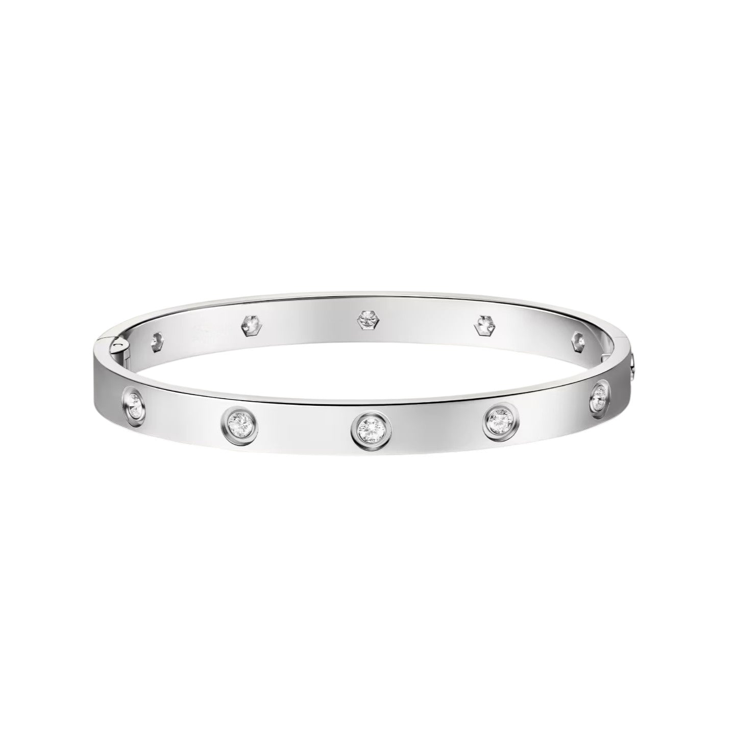 [Novalux]CLASSIC 6.1MM LOVE SINGLE-SCREW CLOSURE BANGLE - 10-DIAMOND