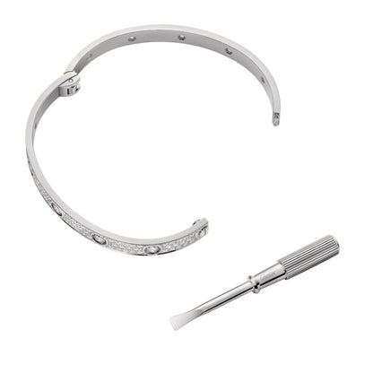 [Novalux]CLASSIC 6.1MM LOVE BANGLE - 10-DIAMOND FULL PAVÉ