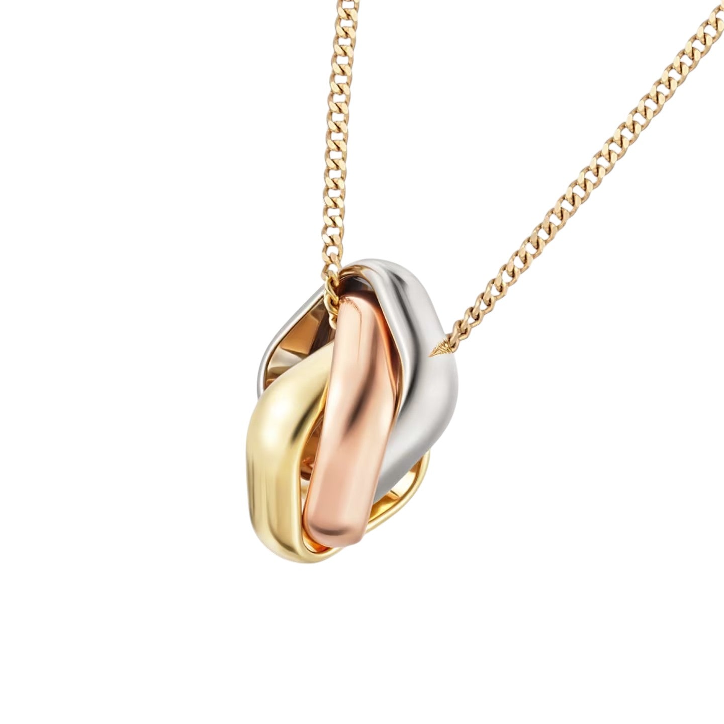 [Novalux]TRI-COLOR SQUARE RING NECKLACE