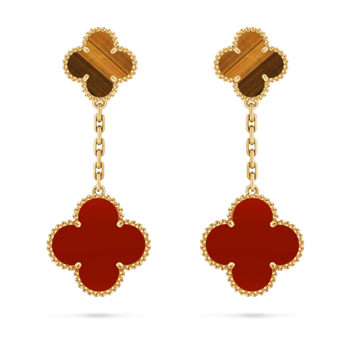 [Novalux]CLOVER DUAL-MOTIF STATEMENT STUD EARRINGS - DOUBLE-CHARM COLLECTION