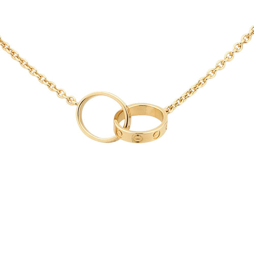 [Novalux]LOVE DOUBLE-RING INTERLOCKED NECKLACE