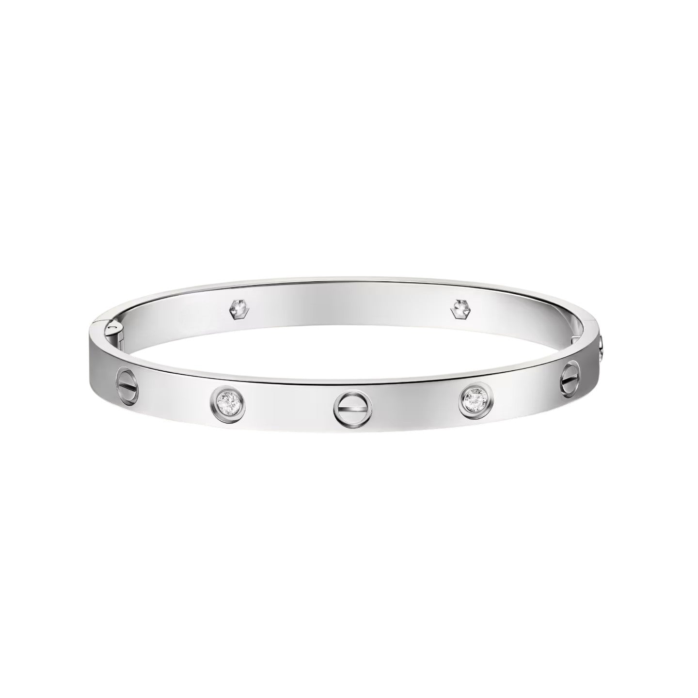 [Novalux]CLASSIC 6.1MM LOVE SINGLE-SCREW CLOSURE BANGLE - 4-DIAMOND