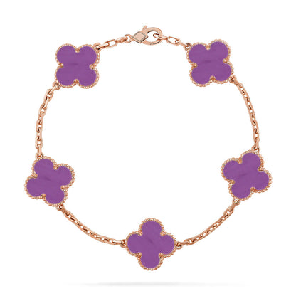 [Novalux]LUCKY CLOVER 5-MOTIF BRACELET - VIOLET COLLECTION