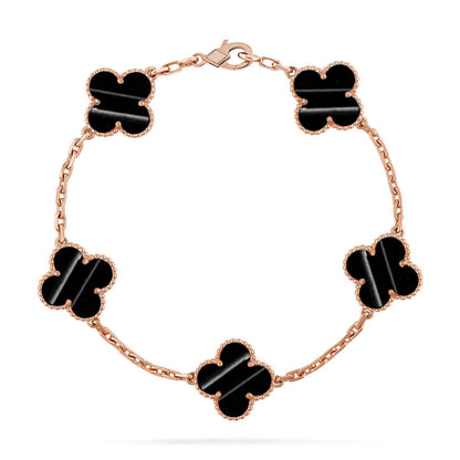 [Novalux]LUCKY CLOVER 5-MOTIF BRACELET - PULSE STONE COLLECTION