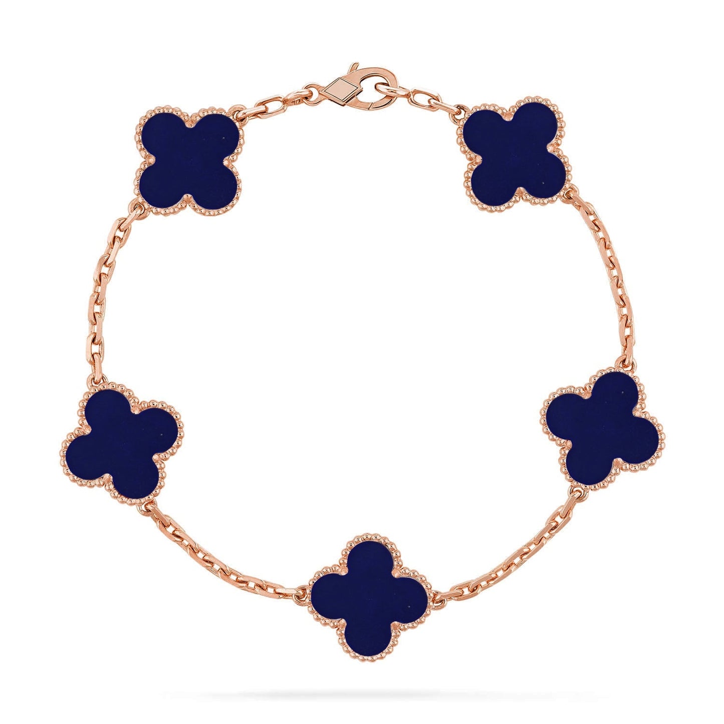 [Novalux]LUCKY CLOVER 5-MOTIF BRACELET - LAPIS LAZULI COLLECTION