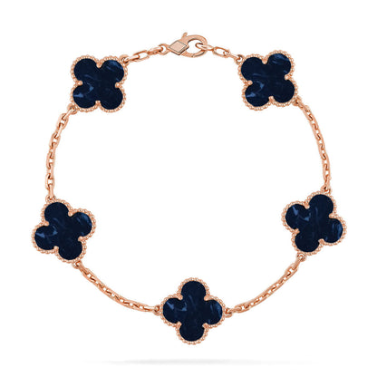 [Novalux]LUCKY CLOVER 5-MOTIF BRACELET - PIETERSITE COLLECTION