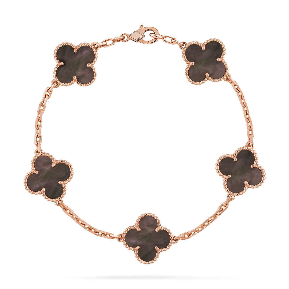 [Novalux]LUCKY CLOVER 5-MOTIF BRACELET - GREY MOTHER-OF-PEARL COLLECTION