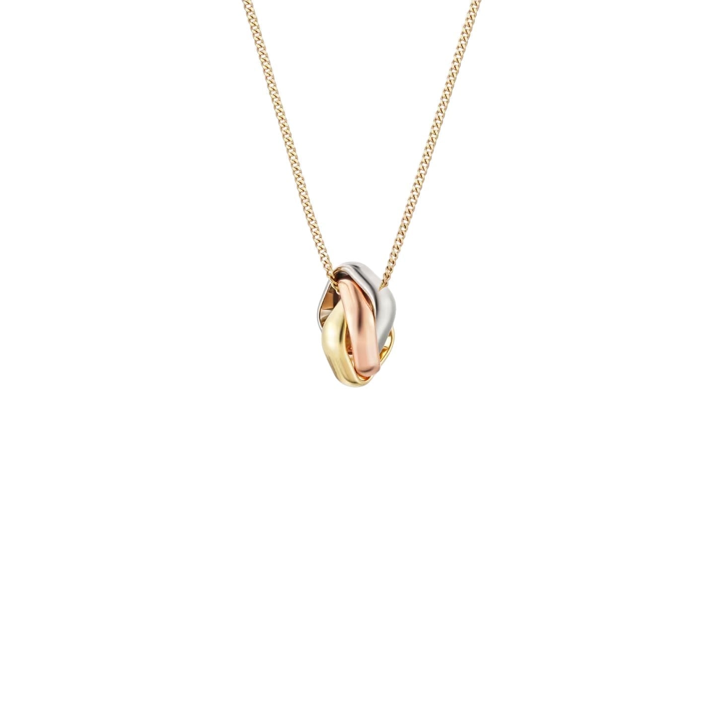 [Novalux]TRI-COLOR SQUARE RING NECKLACE
