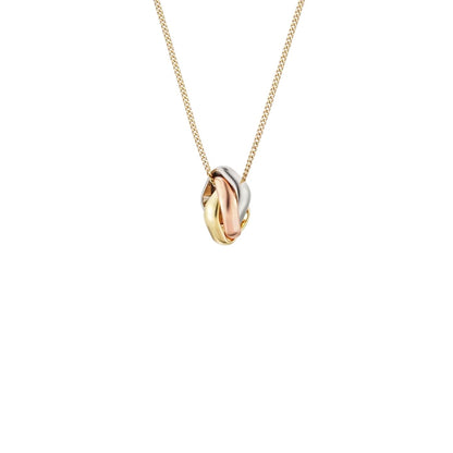 [Novalux]TRI-COLOR SQUARE RING NECKLACE