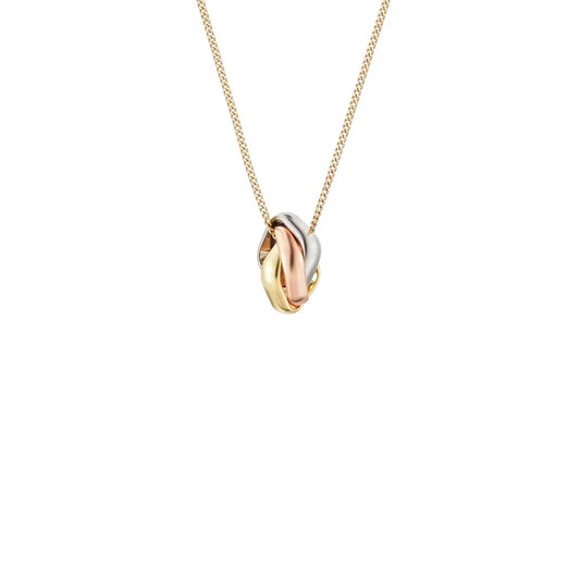 [Novalux]TRI-COLOR SQUARE RING NECKLACE