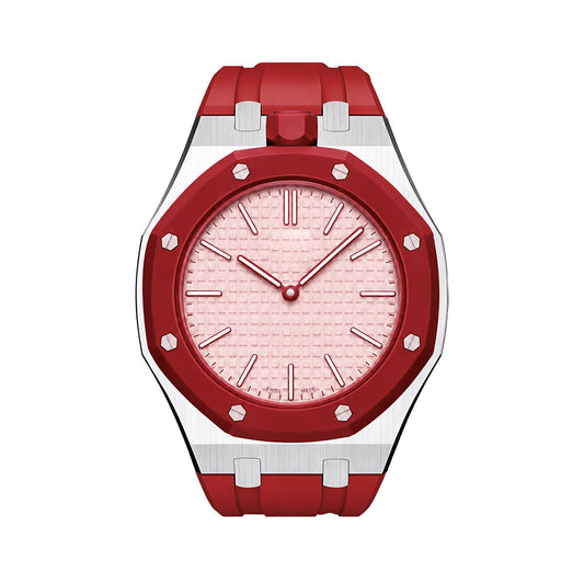 [Novalux]OAK POP RED STEEL SILICONE STRAP