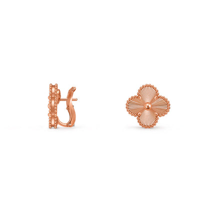 [Novalux]15MM CLOVER FLOWER STUD EARRINGS ROSE GOLD COLLECTION