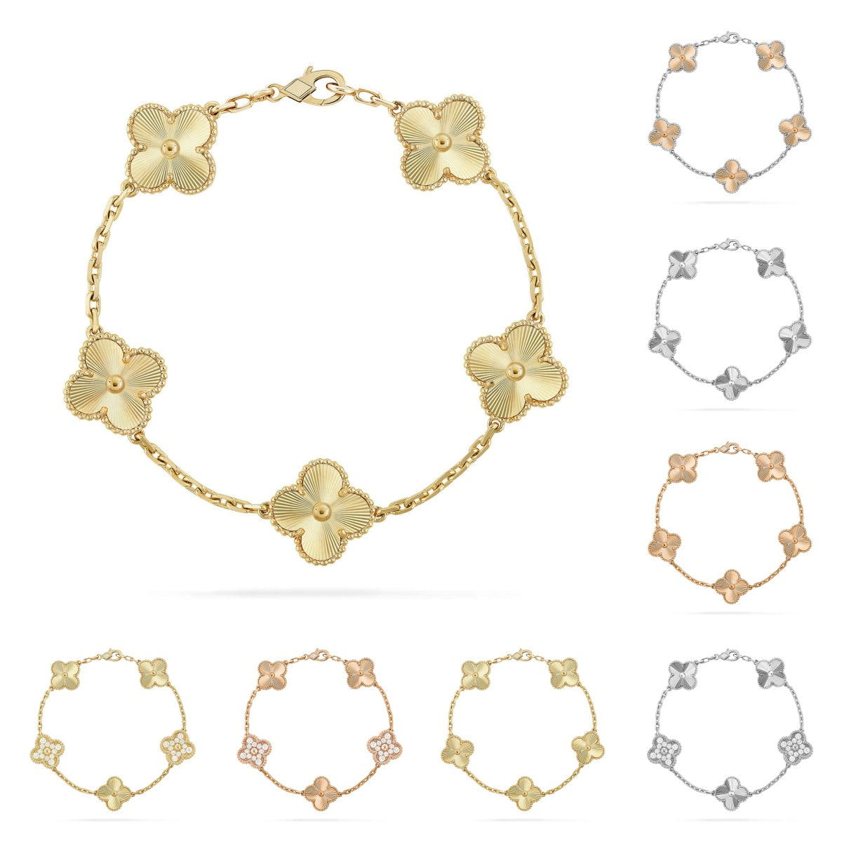 [Novalux]LUCKY CLOVER 5-MOTIF BRACELET - LASER COLLECTION