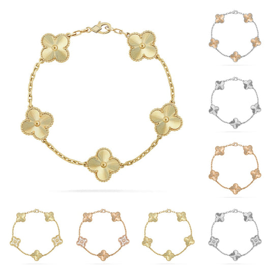 [Novalux]LUCKY CLOVER 5-MOTIF BRACELET - LASER COLLECTION